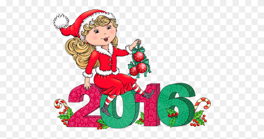 500x385 Santa Girl - New Years Eve 2016 Clipart