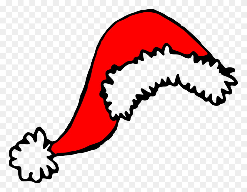 1600x1222 Шляпа Санта-Клауса Картинки Изображение Бесплатно - День Рождения Шляпа Клипарт Черно-Белое