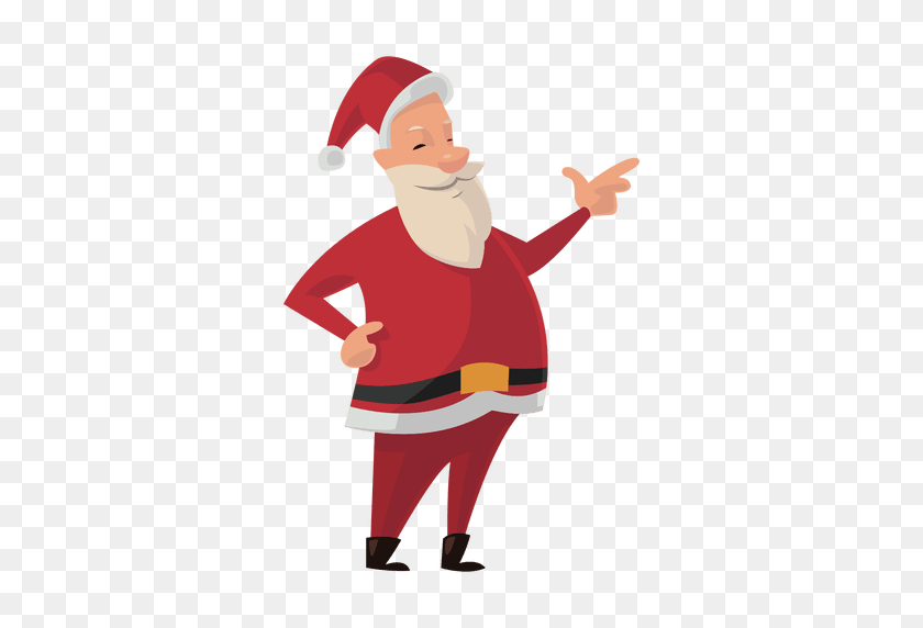 512x512 Santa Pointing Cartoon - Santa PNG