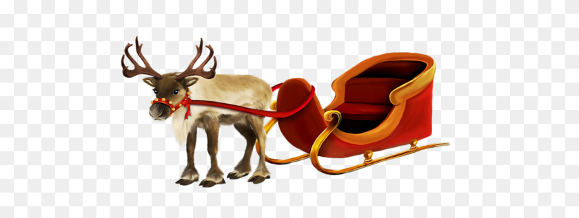500x257 Santa Sleigh Png Images Free Download - Clipart Santa Sleigh And Reindeer