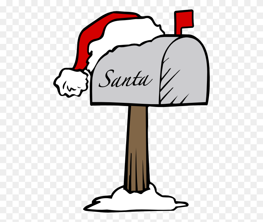 500x648 Santa's Mailbox Paper Piecing Svg's Santa - Mailbox Clipart