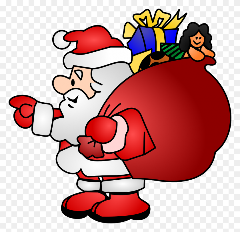 1280x1235 Santa's Sack Full Of Holiday Cartoons - Santa Sack Clipart