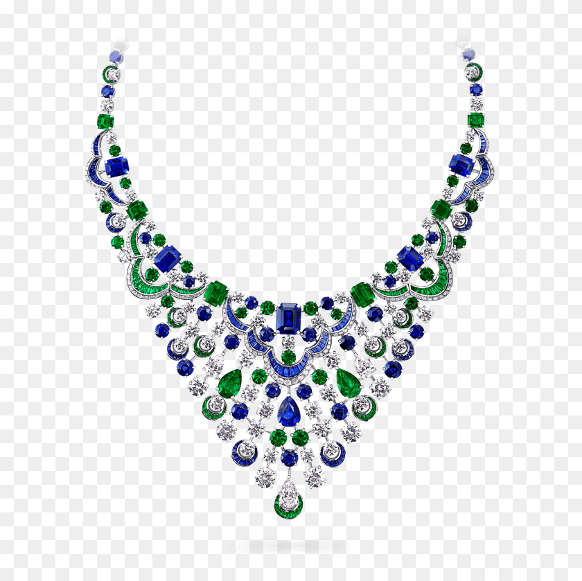 2000x2000 Collar De Zafiro, Esmeralda Y Diamantes Graff - Collar De Diamantes Png