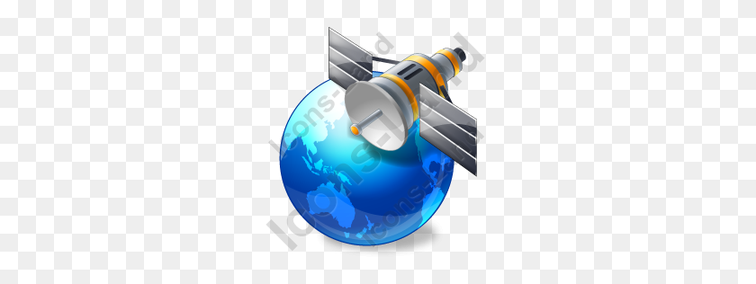 256x256 Satellite Globe Blue Icon, Pngico Icons - Satellite PNG