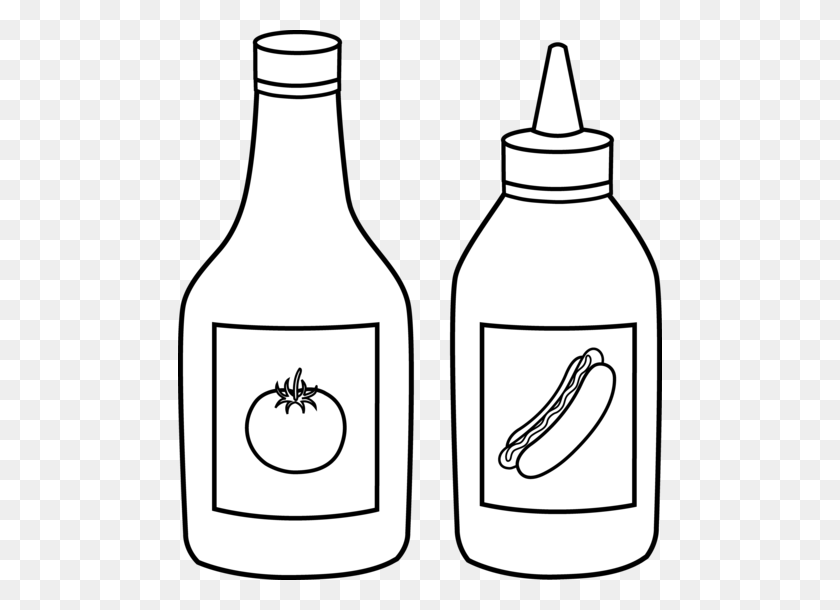 484x550 Sauce Clipart Black And White - Seaweed Clipart Black And White