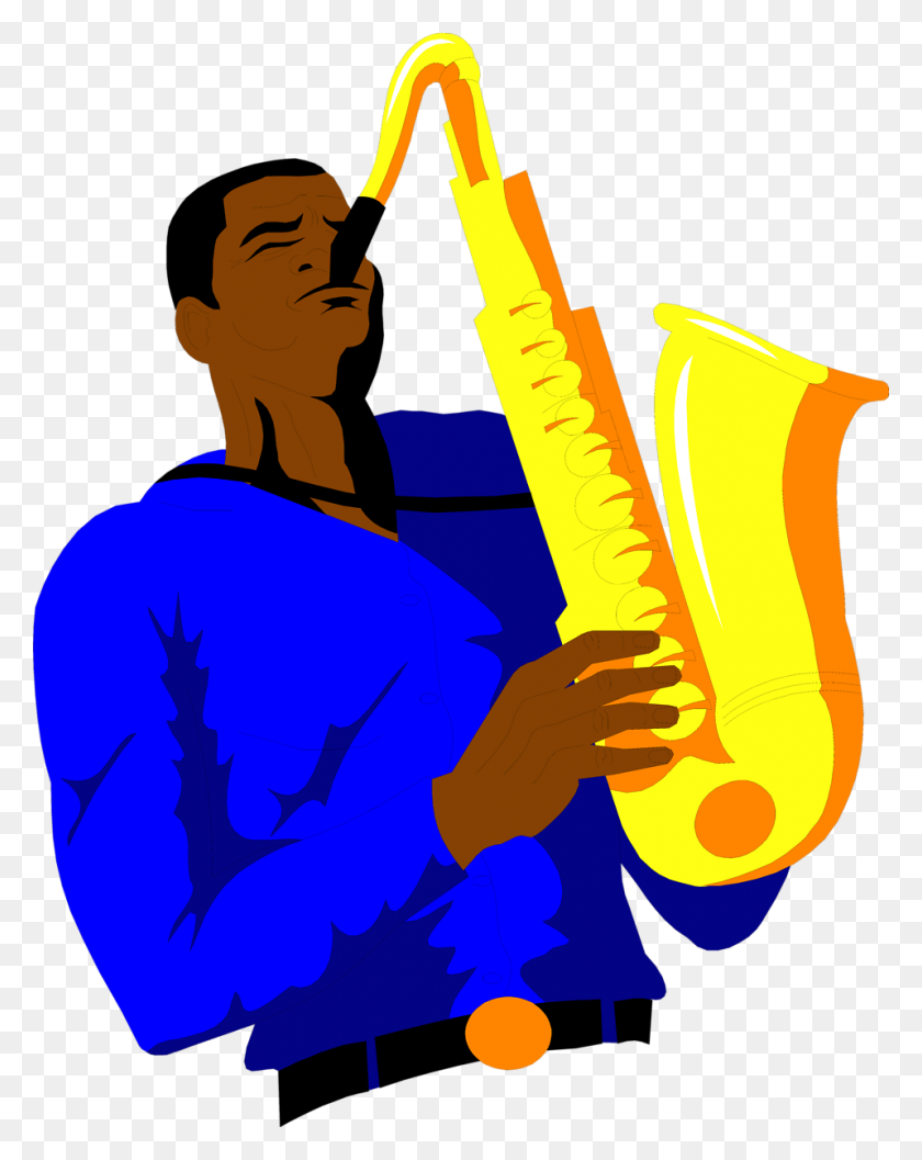 958x1225 Saxophone Free An African American Clip Art - Saxophone Clipart Black And White