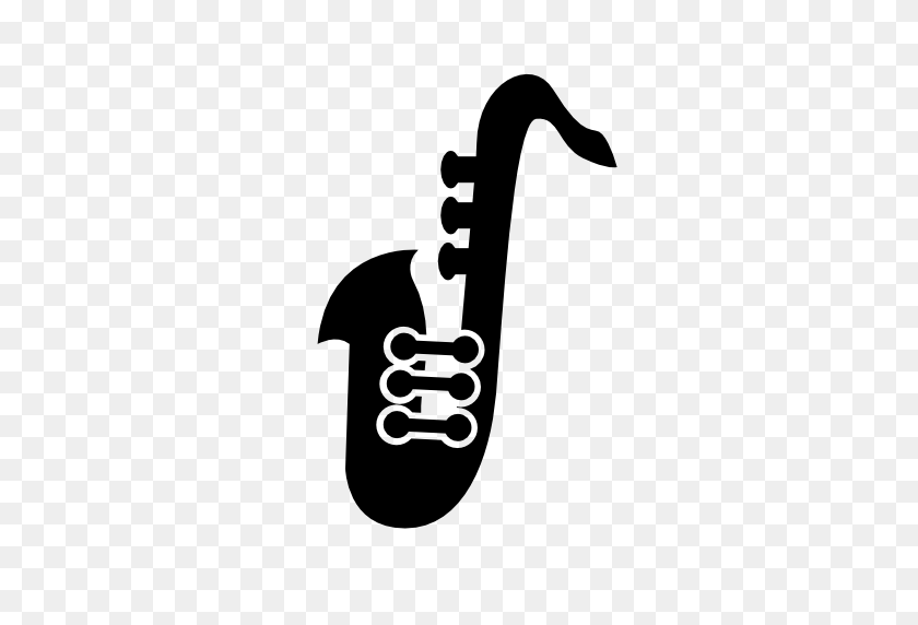 512x512 Saxophone Variant Silhouette Free Vector Icons Designed - Sax Clip