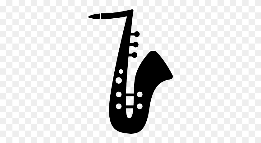 400x400 Saxophone With White Detailing Free Vectors, Logos, Icons - Saxophone Clipart Black And White