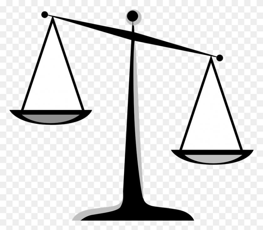 833x720 Scales Of Justice Clip Art Black And White - Sailboat Clipart Black And White