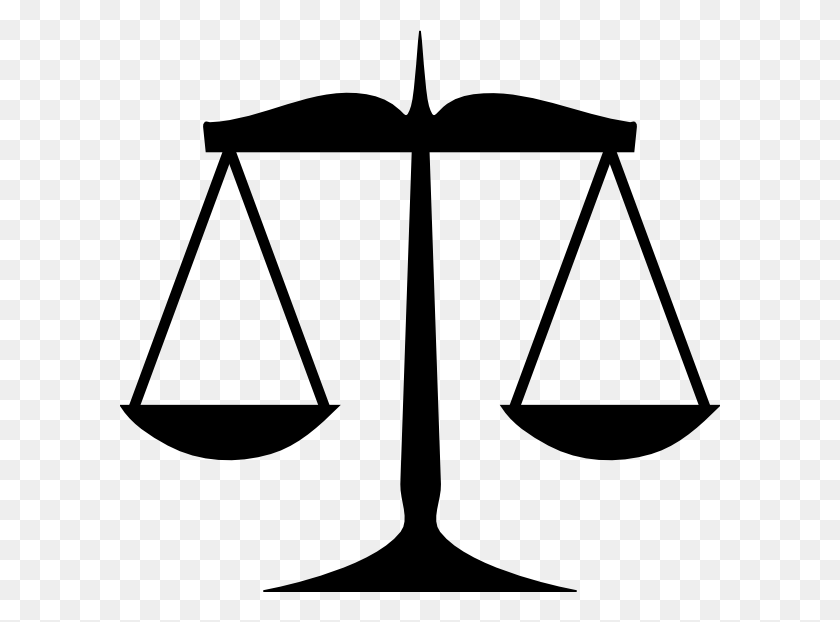 600x562 Scales Of Justice Symbol - Separation Of Powers Clipart