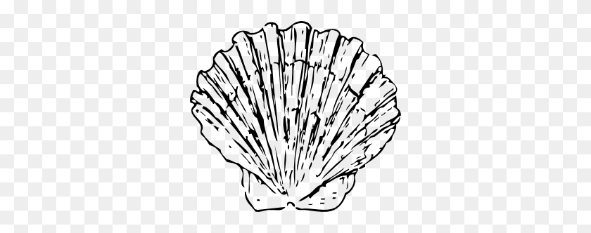 300x272 Scallop Shell Clip Art - Shell Outline Clipart