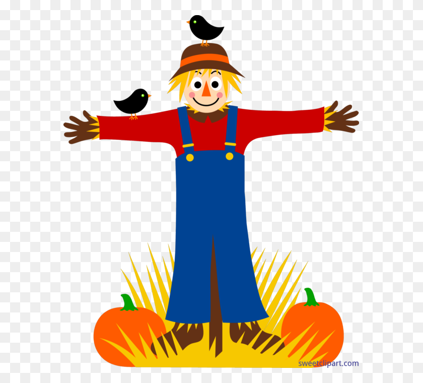 587x700 Scarecrow And Crows Clip Art - Victory Clipart