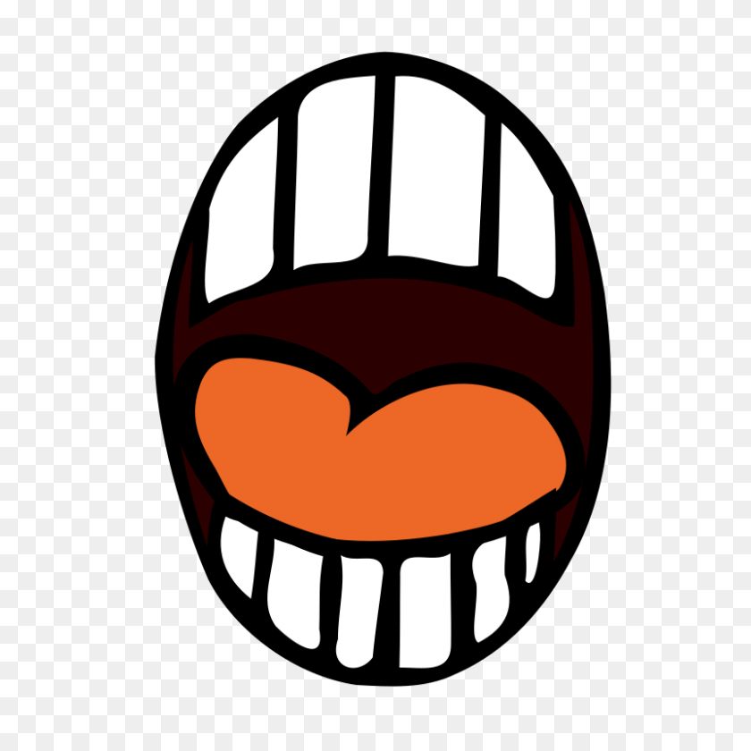 800x800 Scared Cartoon Mouth - Lips Clipart PNG