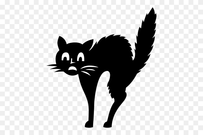 457x500 Scared Cat - Terrified Clipart