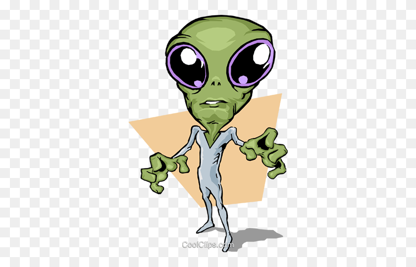 322x480 Scary Alien Royalty Free Vector Clipart Illustration - Extraño Clipart