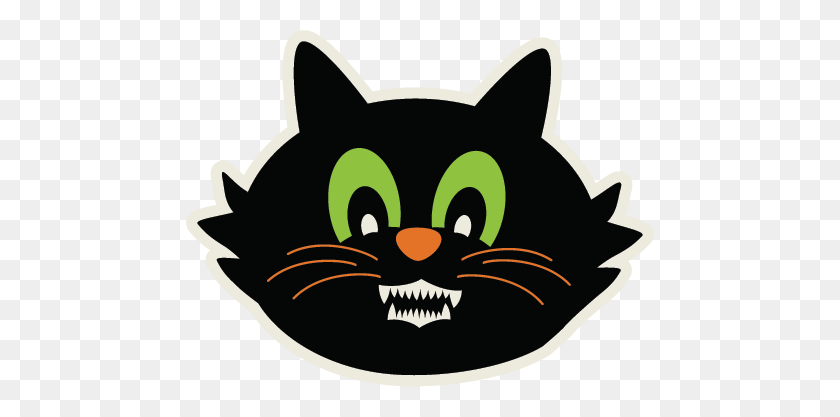 468x357 Scary Cat Free Svgs Free Cuts Para Scrapbooking - Cabeza De Gato Png