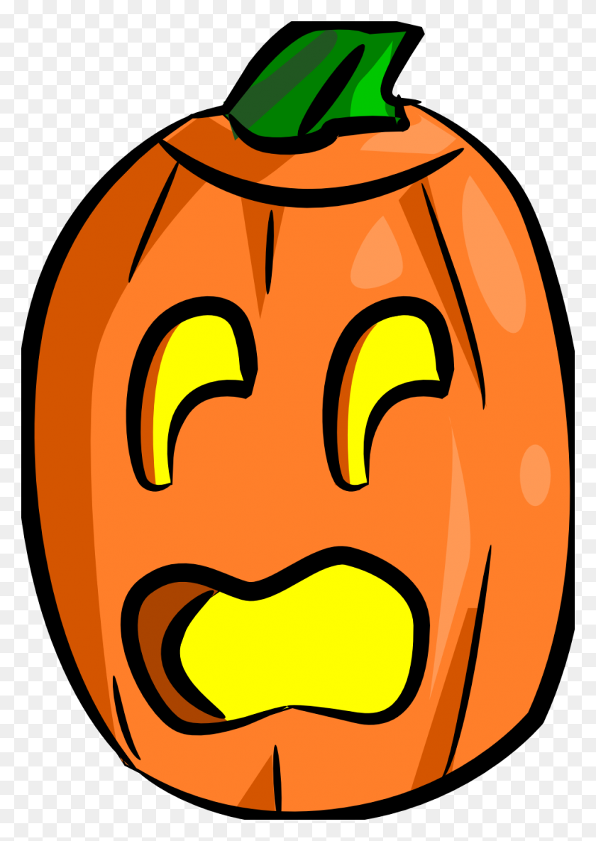 968x1397 Scary Clipart Surprised - Transparent Pumpkin Clipart