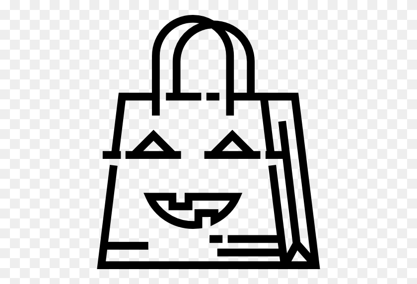 512x512 Scary, Fear, Halloween, Horror, Terror, Paper Bag, Spooky Icon - Trick Or Treat Clipart Black And White