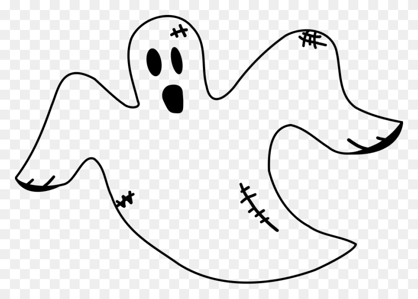 900x624 Scary Ghost Clipart - Scared Clipart Black And White