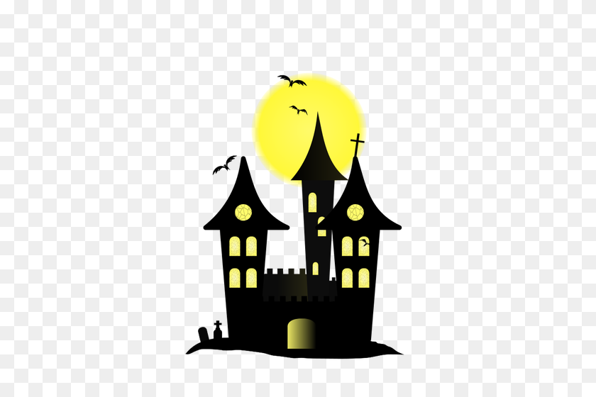 353x500 Scary Halloween Clipart - Haunted Castle Clipart