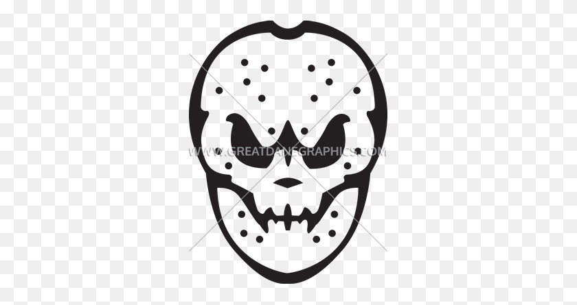289x385 Máscara De Hockey Aterradora Obra De Arte Lista Para La Producción Para La Impresión De Camisetas - Máscara De Hockey Png