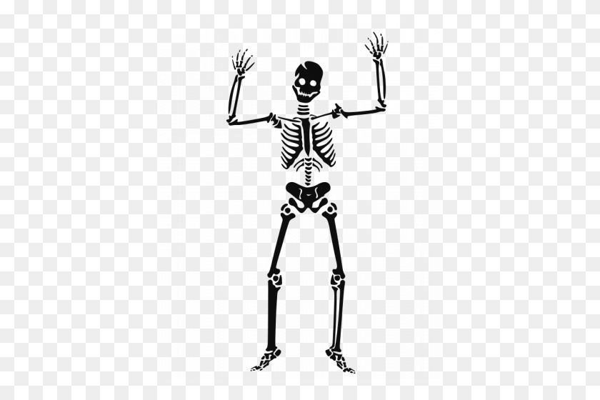 400x500 Страшный Человеческий Скелет Векторное Изображение - Скелет Черно-Белый Клипарт