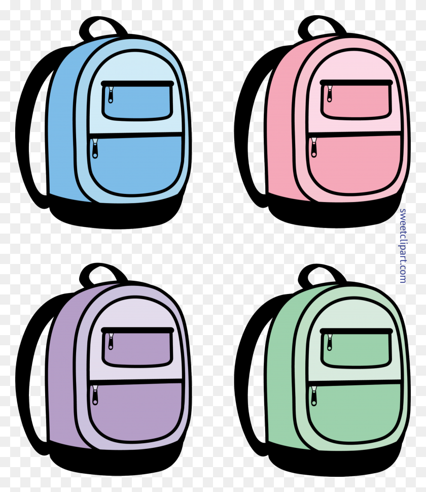 5199x6064 School Backpacks Set Clip Art - Mother Goose Clipart