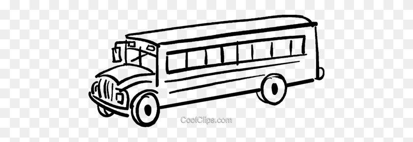 480x229 School Bus Royalty Free Vector Clip Art Illustration - School Bus Clipart Black And White