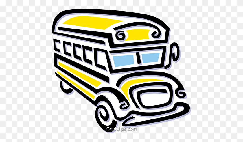 480x432 School Bus Royalty Free Vector Clip Art Illustration - Bus Clipart