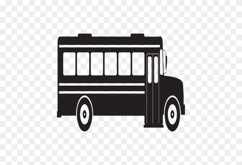 512x512 School Bus Silhouette Side View - Bus PNG