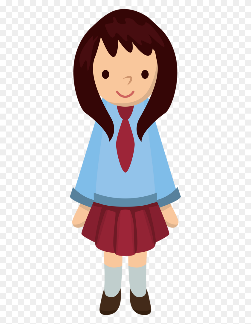 371x1024 School Children Cute Cliparts Girls School - Cute School Clipart
