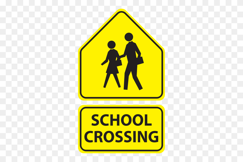 301x500 School Crossing Sign - Railroad Crossing Sign Clipart