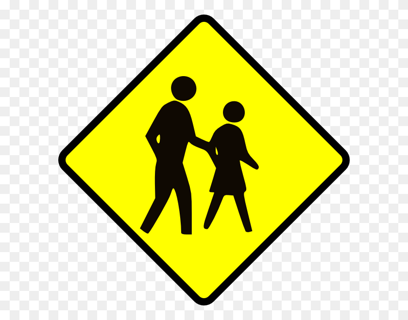 600x600 School Crossing Sign Clip Art, School Crossing Clip Art - Crosswalk Clipart