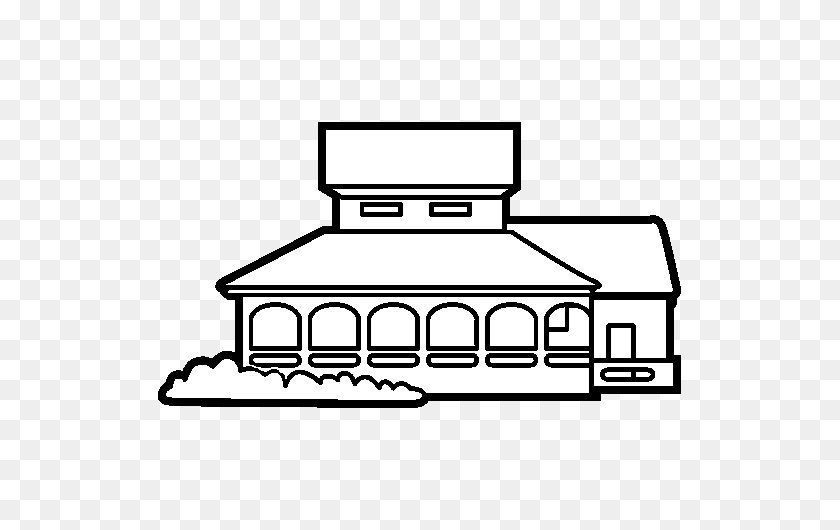600x470 School House Coloring Page - School House Clip Art Black And White