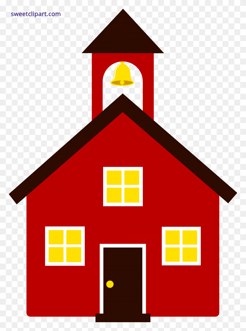 4446x6100 School House Red Clipart - School Clipart