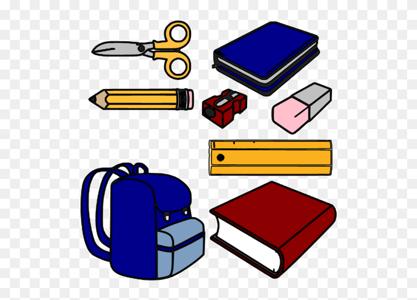 537x544 School Item Clipart, Free Download Clipart - Stationary Clipart