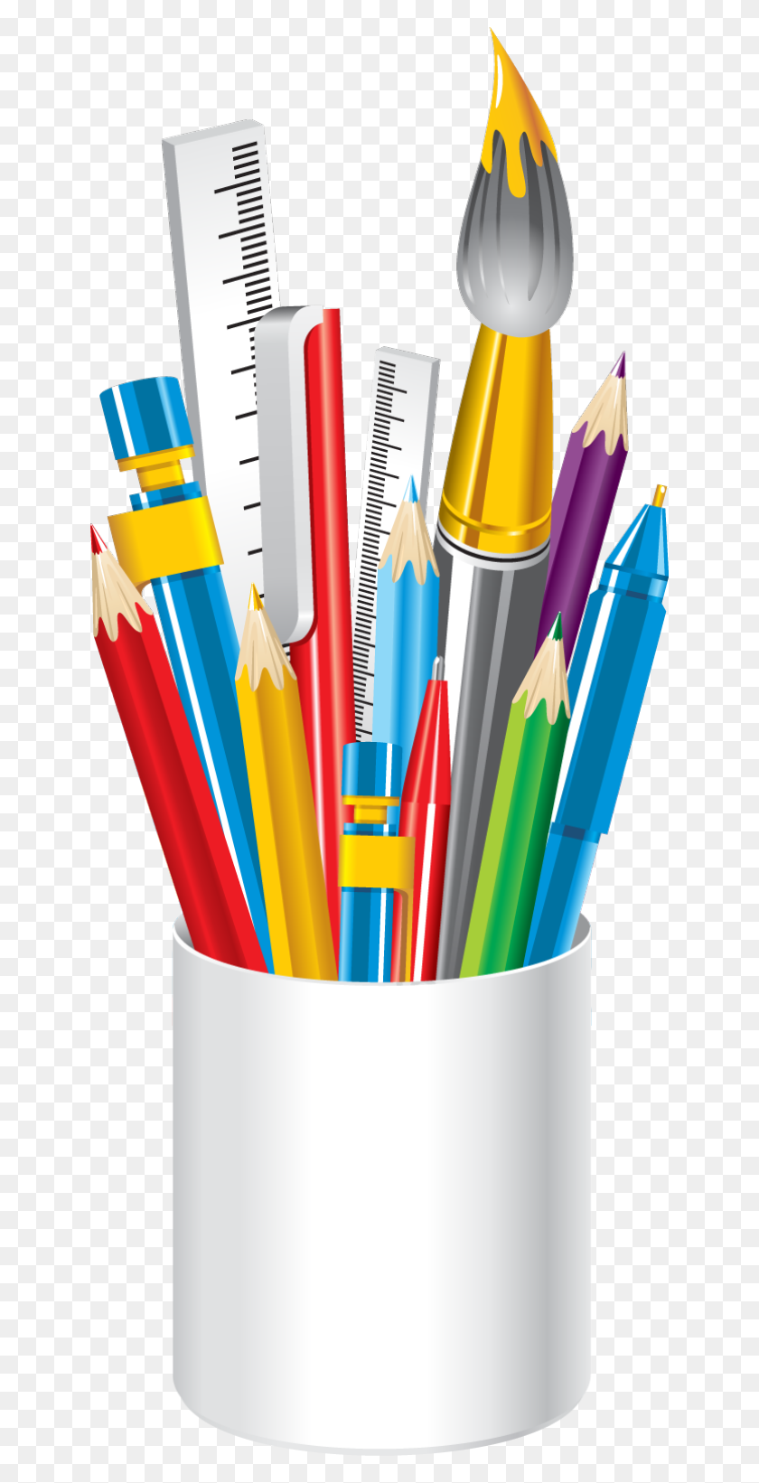 640x1581 School Items Clipart Free Download Clip Art - Craft Supplies Clipart