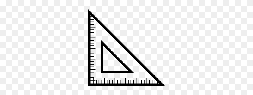 256x256 School Materials, Triangle, Measure, Scholastics, Tools - Ruler Clipart Black And White