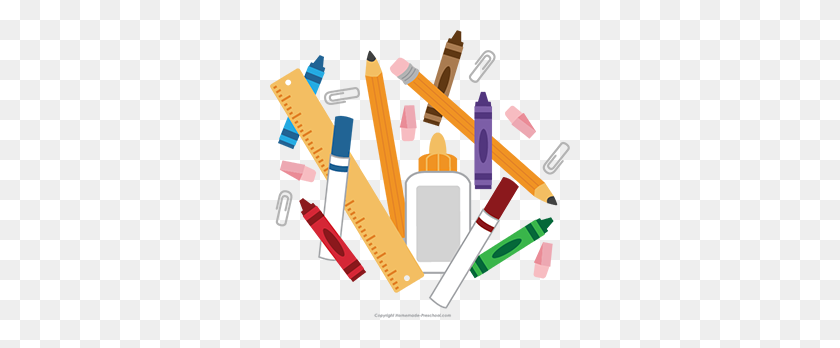 300x288 School Supplies Clipart Png Clipart Station - School Supplies PNG