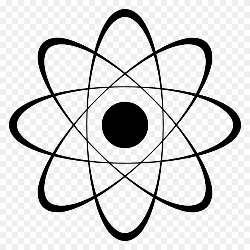 1000x1000 Science Atom Banner Freeuse Library Огромный Подарок! Скачать - Пробирка Клипарт Черно-Белое