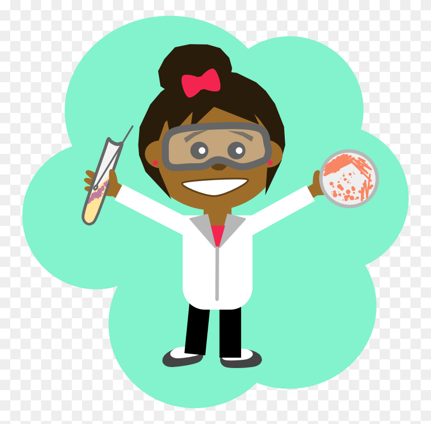754x766 Science Girl Ponytail - Girl With Ponytail Clipart