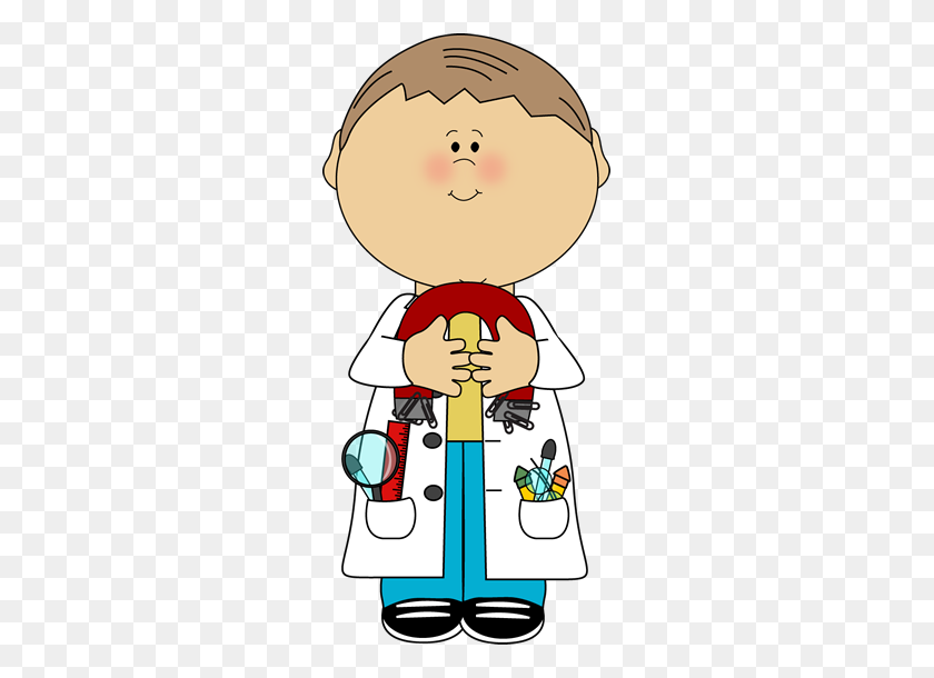 259x550 Scientist With A Magnet Science Clip Art Science - Science And Social Studies Clipart
