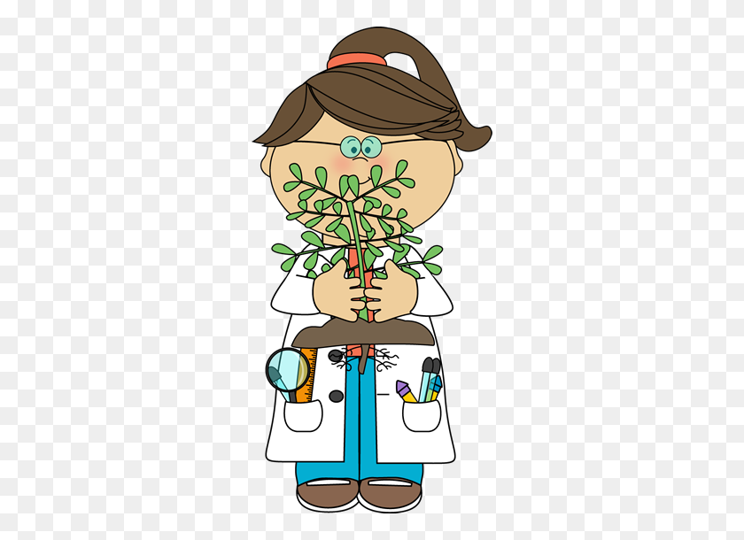 272x550 Scientist With A Plant Learning Resources For Primary Science - Science Border Clipart