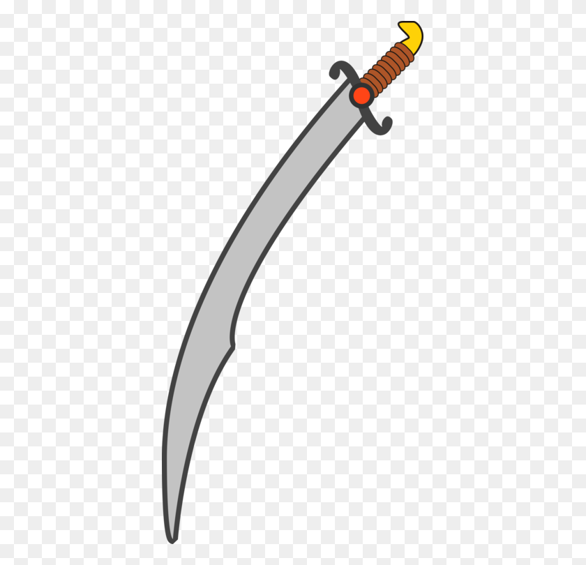 375x750 Scimitar Computer Icons Knife Sword - Samurai Sword Clipart