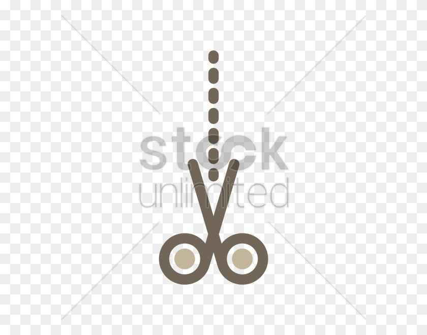 600x600 Scissor Vector Image - Clipart Scissors Cutting Dotted Line