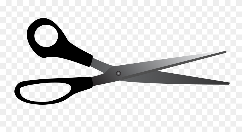 2500x1279 Scissors Clipart Black And White - Scissors Clipart