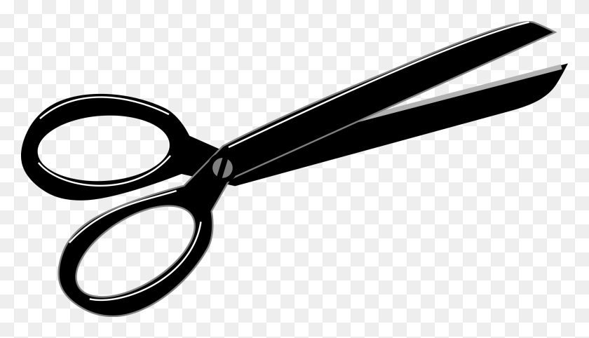 2400x1299 Scissors Clipart Black And White - Sewing Clipart Black And White