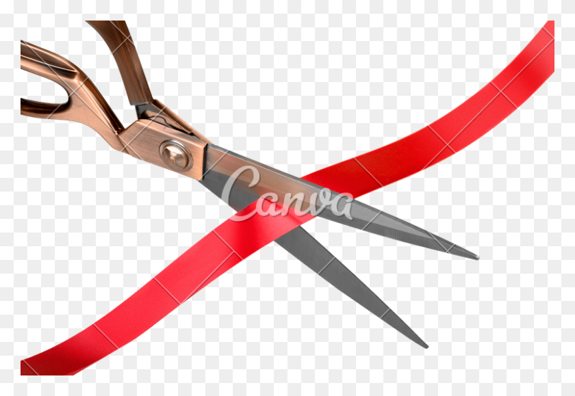 800x533 Scissors Cutting Red Ribbon - Ribbon Cutting PNG