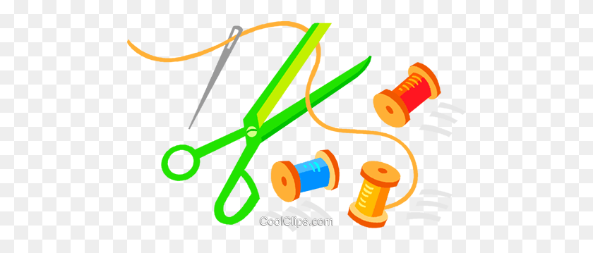 480x299 Scissors, Needle And Thread Royalty Free Vector Clip Art - Thread PNG