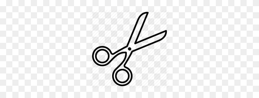 260x260 Scissors Outline Clipart - Hair Shears Clipart